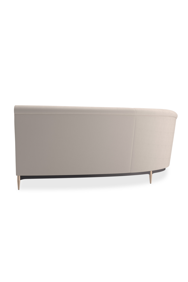 Canape d’Angle en Velours Beige | Caracole Three's Company | OROA.fr