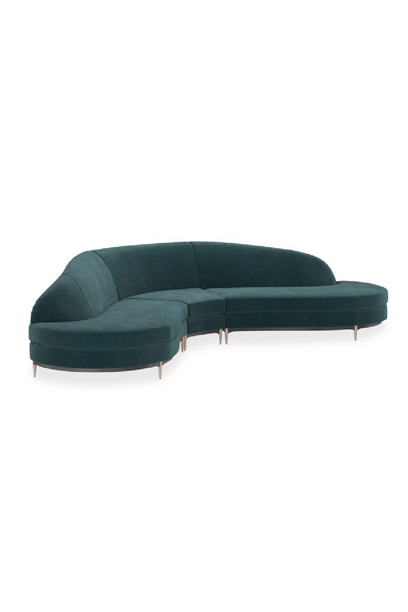 Canape d’Angle en Velours Vert | Caracole Three's Company | OROA.fr