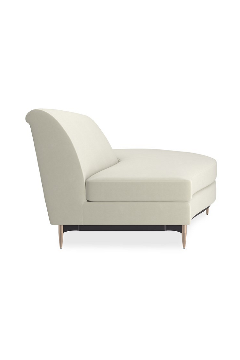 Canape d’Angle en Velours Blanc | Caracole Three's Company | OROA.fr
