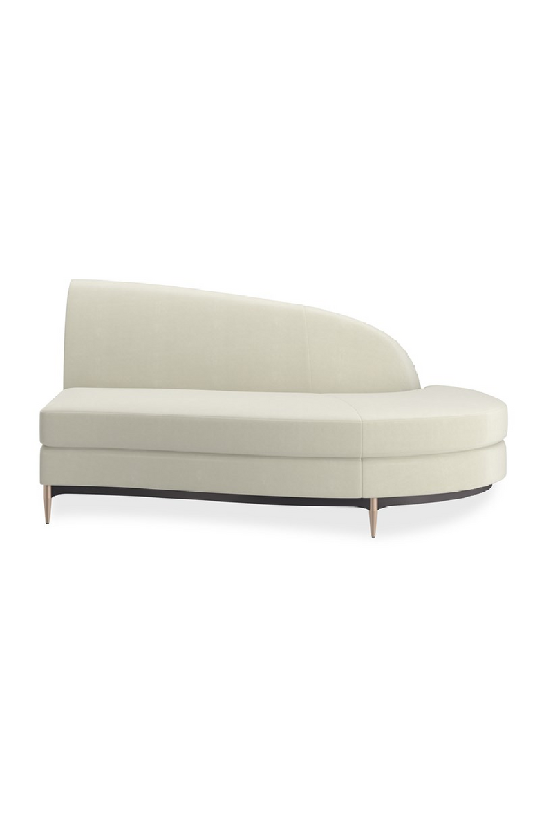 Canape d’Angle en Velours Blanc | Caracole Three's Company | OROA.fr