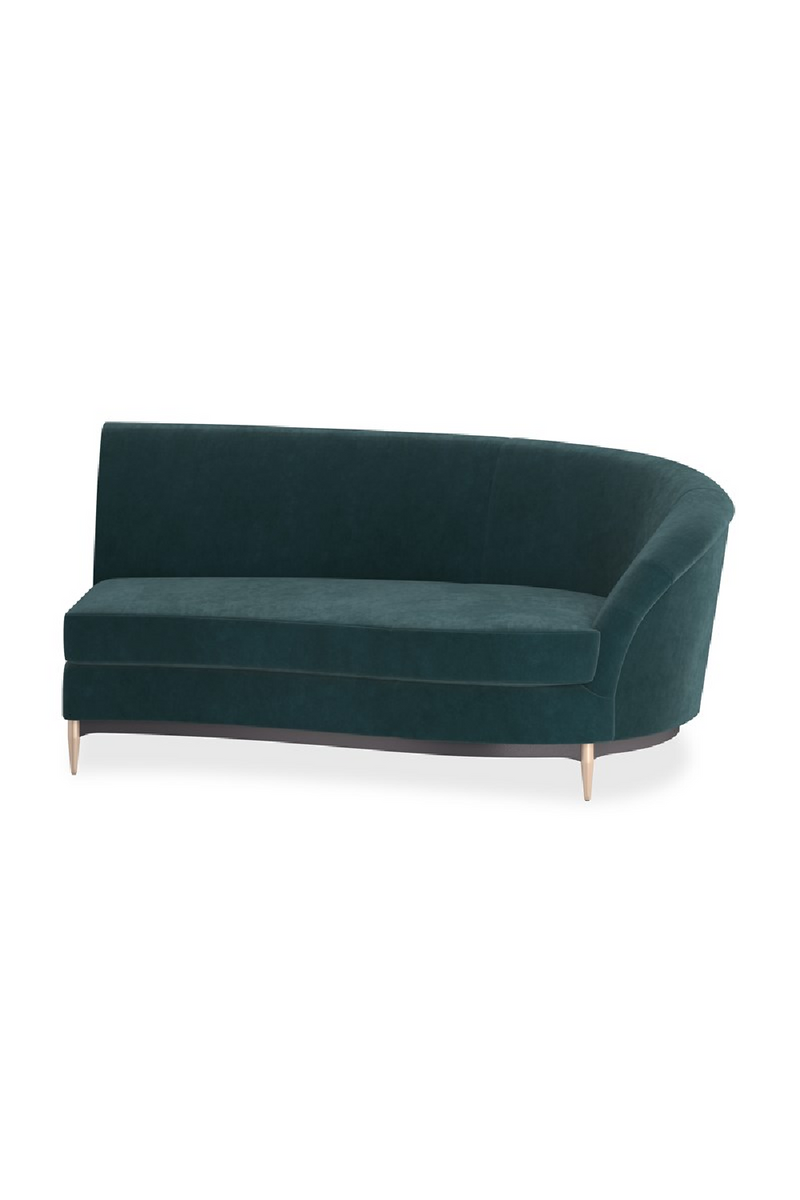 Canape d’Angle en Velours Vert | Caracole Three's Company | OROA.fr