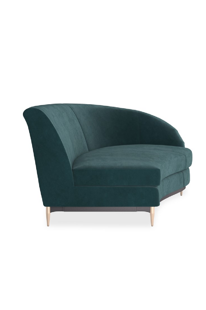Canape d’Angle en Velours Vert | Caracole Three's Company | OROA.fr