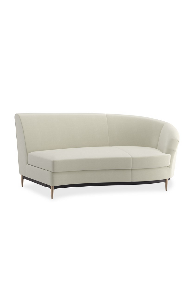 Canape d’Angle en Velours Blanc | Caracole Three's Company | OROA.fr