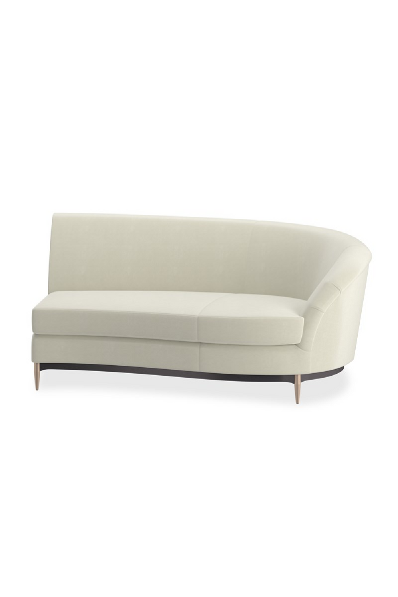 Canape d’Angle en Velours Blanc | Caracole Three's Company | OROA.fr