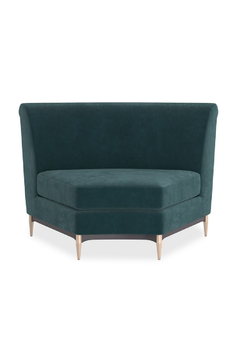 Canape d’Angle en Velours Vert | Caracole Three's Company | OROA.fr