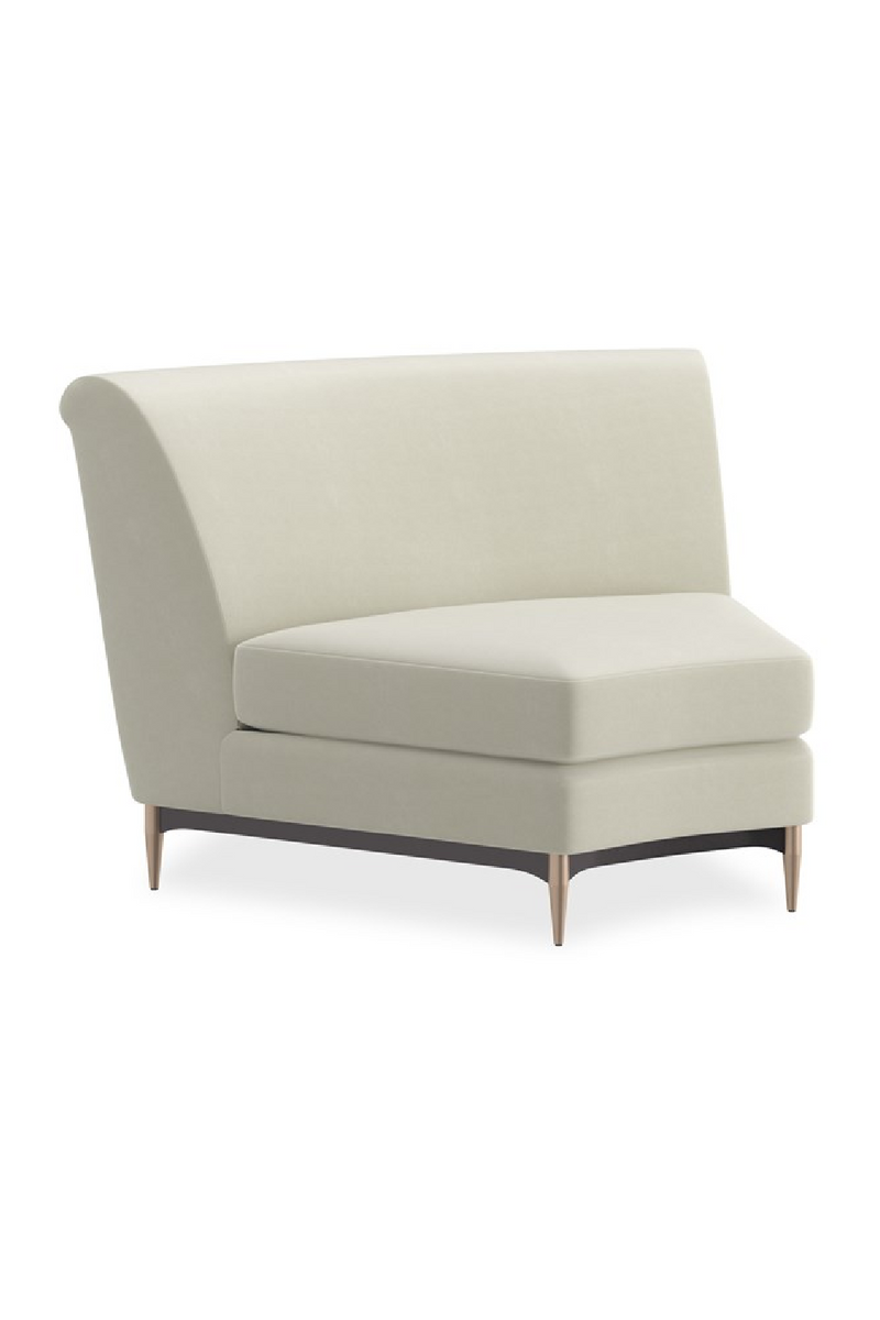 Canape d’Angle en Velours Blanc | Caracole Three's Company | OROA.fr