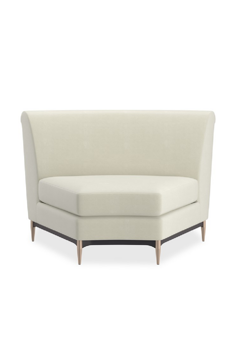 Canape d’Angle en Velours Blanc | Caracole Three's Company | OROA.fr
