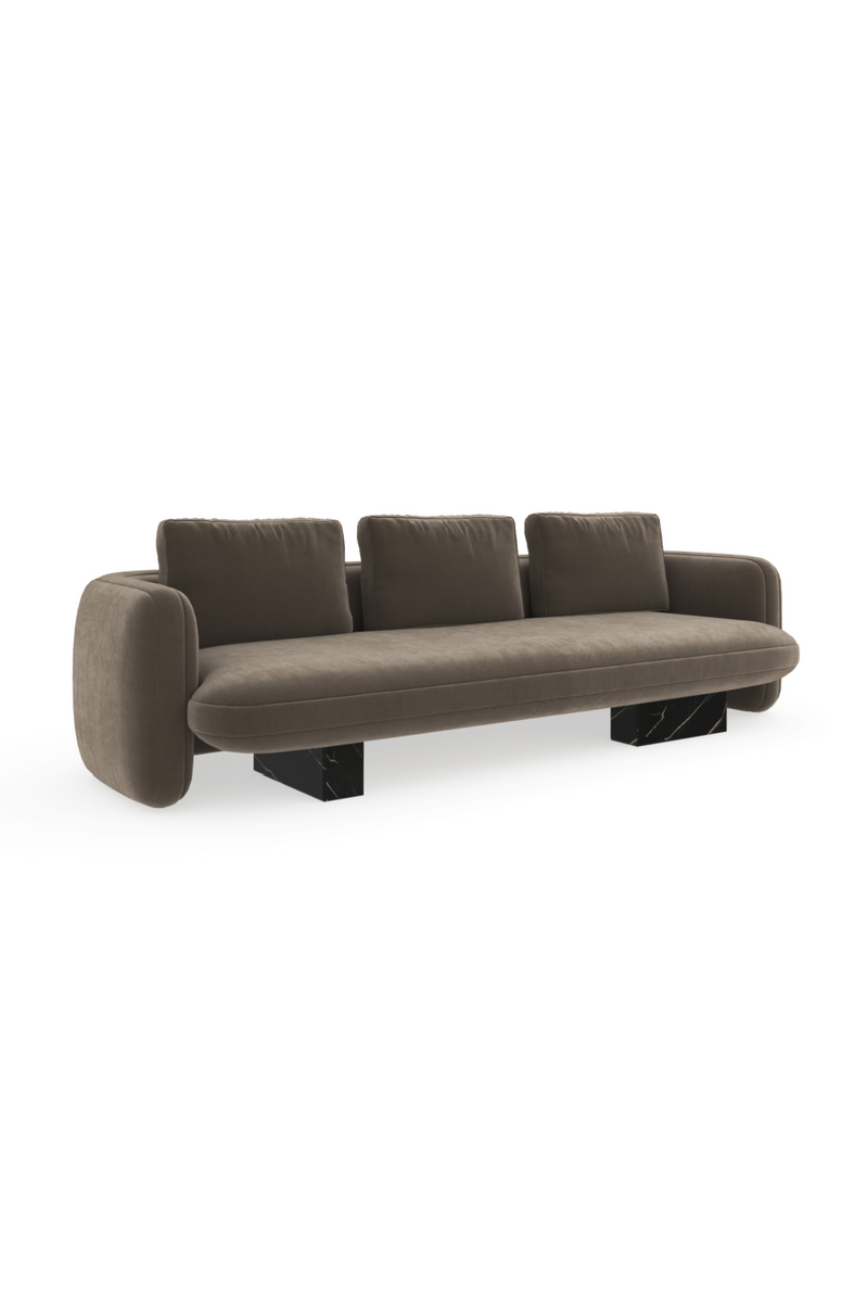 Canapé En Velours Taupe | Caracole Overlap | OROA.fr