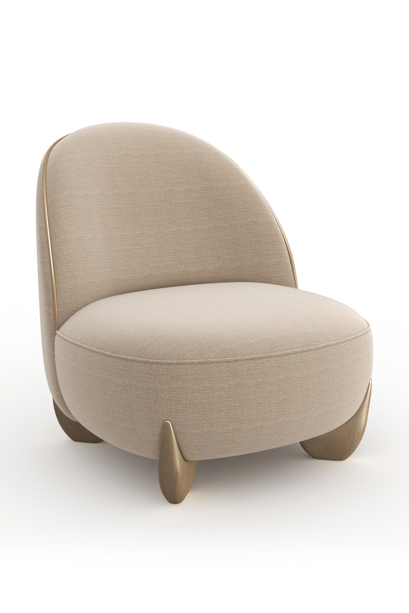 Fauteuil d’appoint en tissu bronze | Caracole Seta | OROA.fr