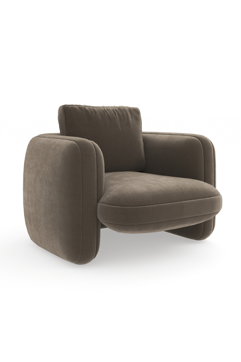 Taupe Velvet Lounge Chair | Caracole Overlap | OROA.fr