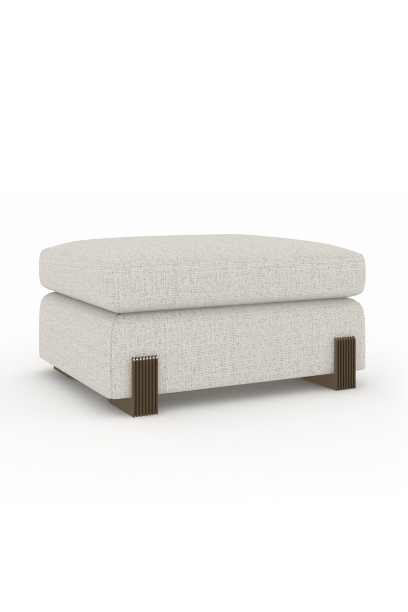 Cream Woven Fabric Ottoman | Caracole Counter Balance | OROA.fr