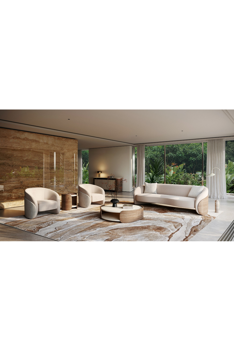 Canapé en mohair ivoire | Caracole Fleur | OROA.fr