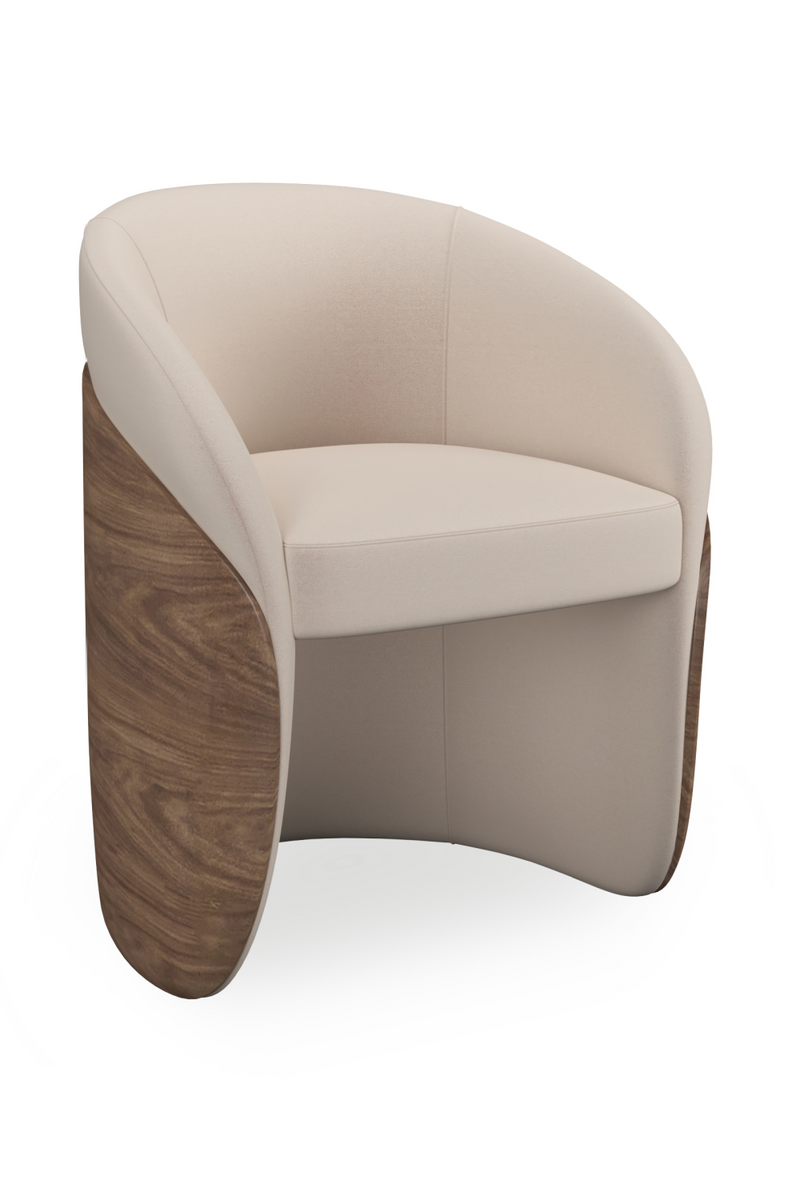 Chaise de salle à manger en mohair ivoire | Caracole Fleur | OROA.fr