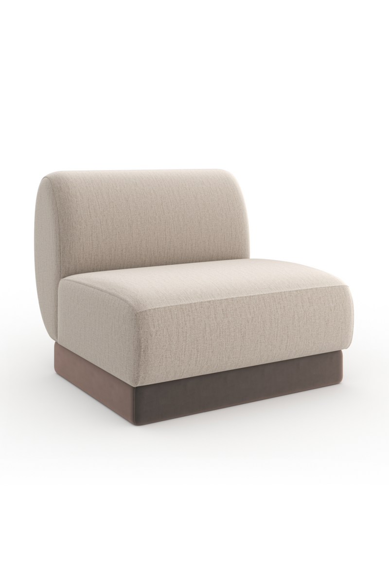Fauteuil de salon en lin beige côtelé | Caracole Seta | OROA.fr