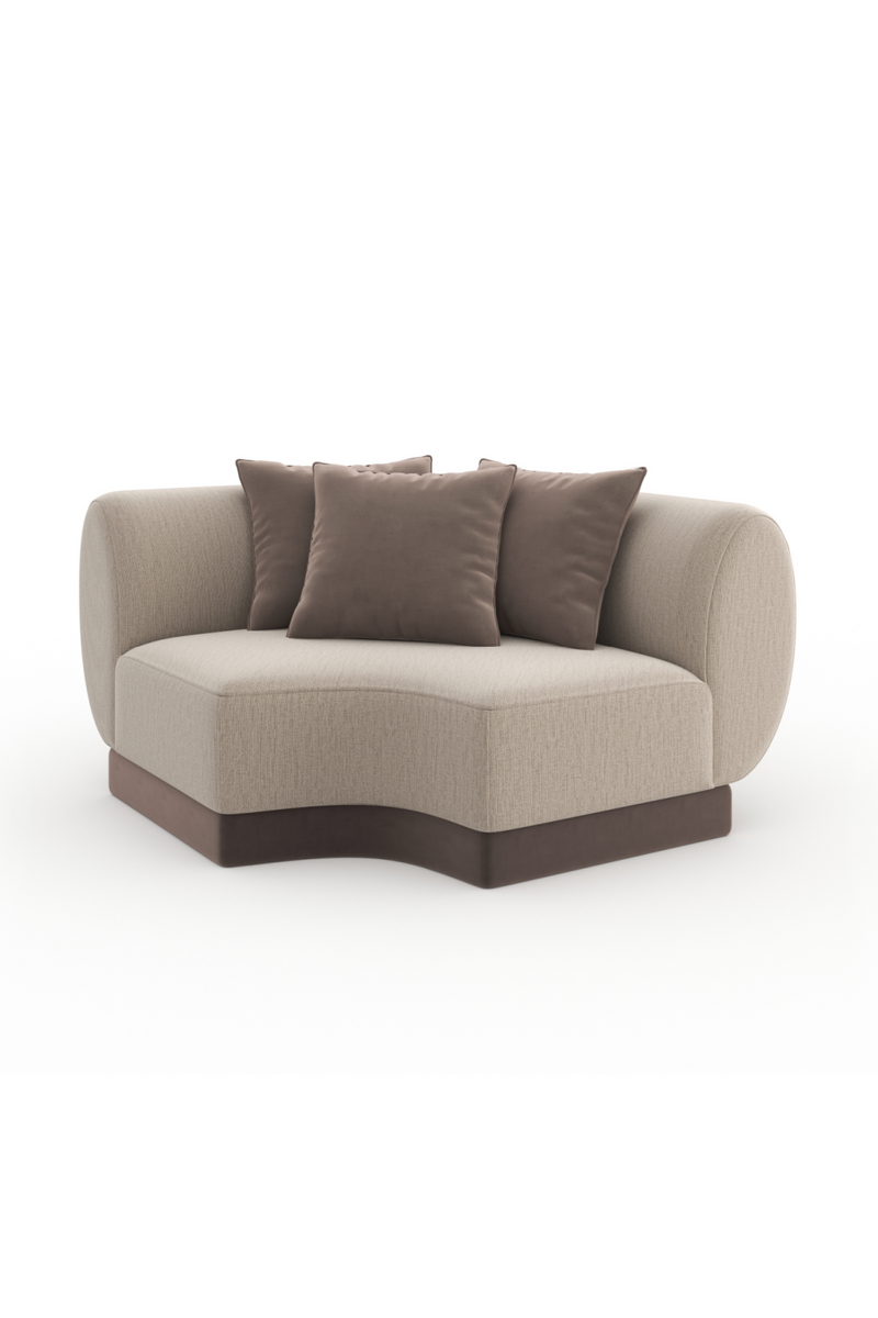 Beige Ribbed Linen Corner Sofa | Caracole | OROA.fr