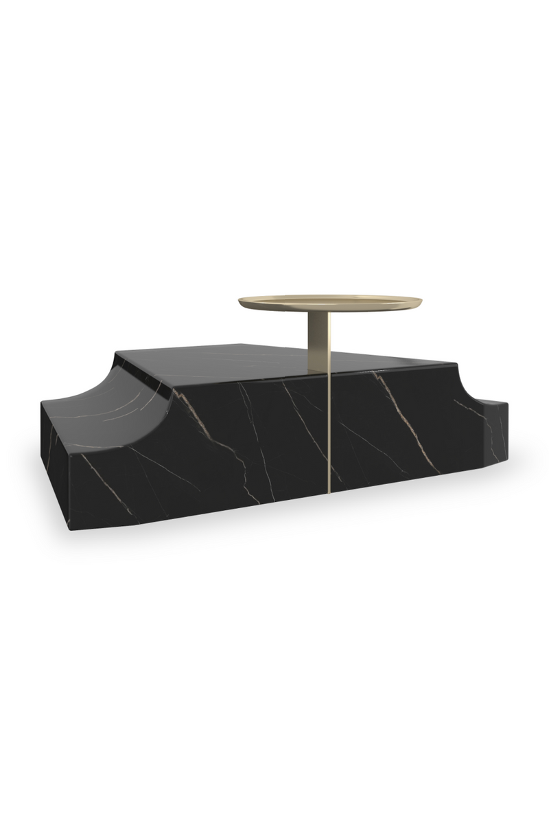 Base triangulaire en marbre noir | Caracole Overlap | OROA.fr