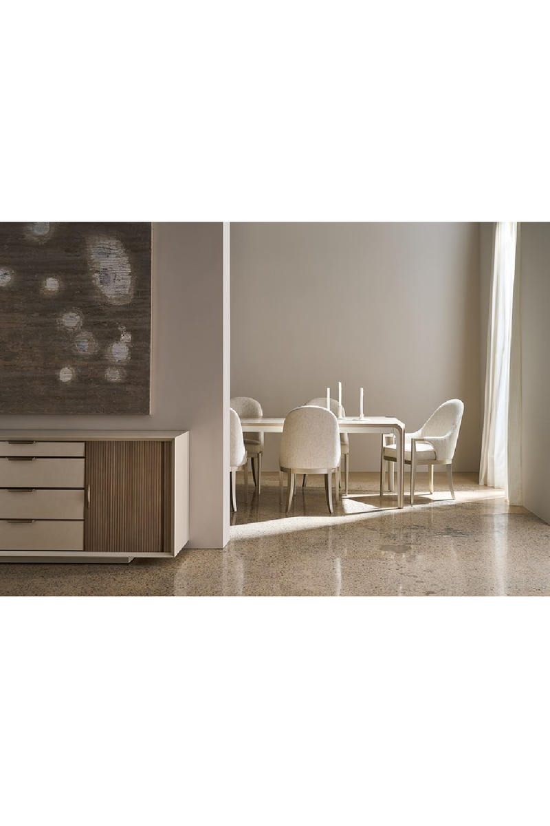 Fauteuil de salle à manger blanc à dossier cintré | Caracole Natural Choice | OROA.fr