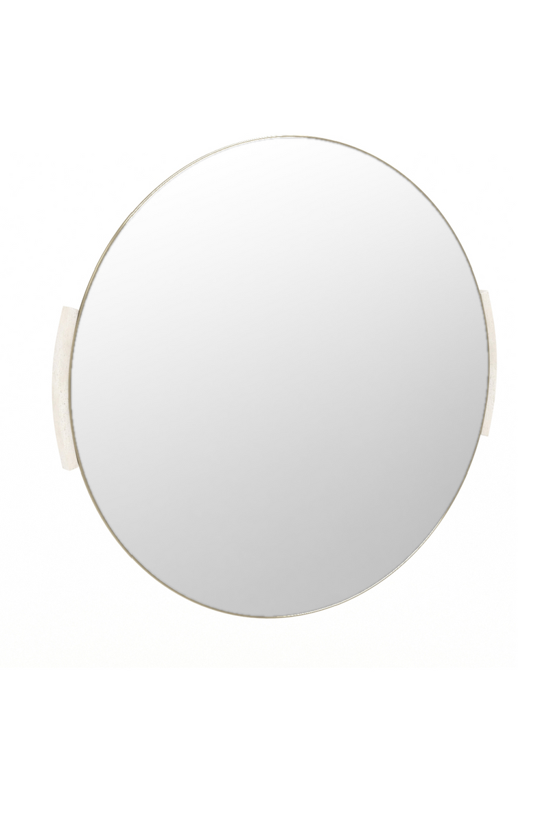 Miroir Rond Mural avec Accent en Travertin | Caracole Overlap | OROA.fr