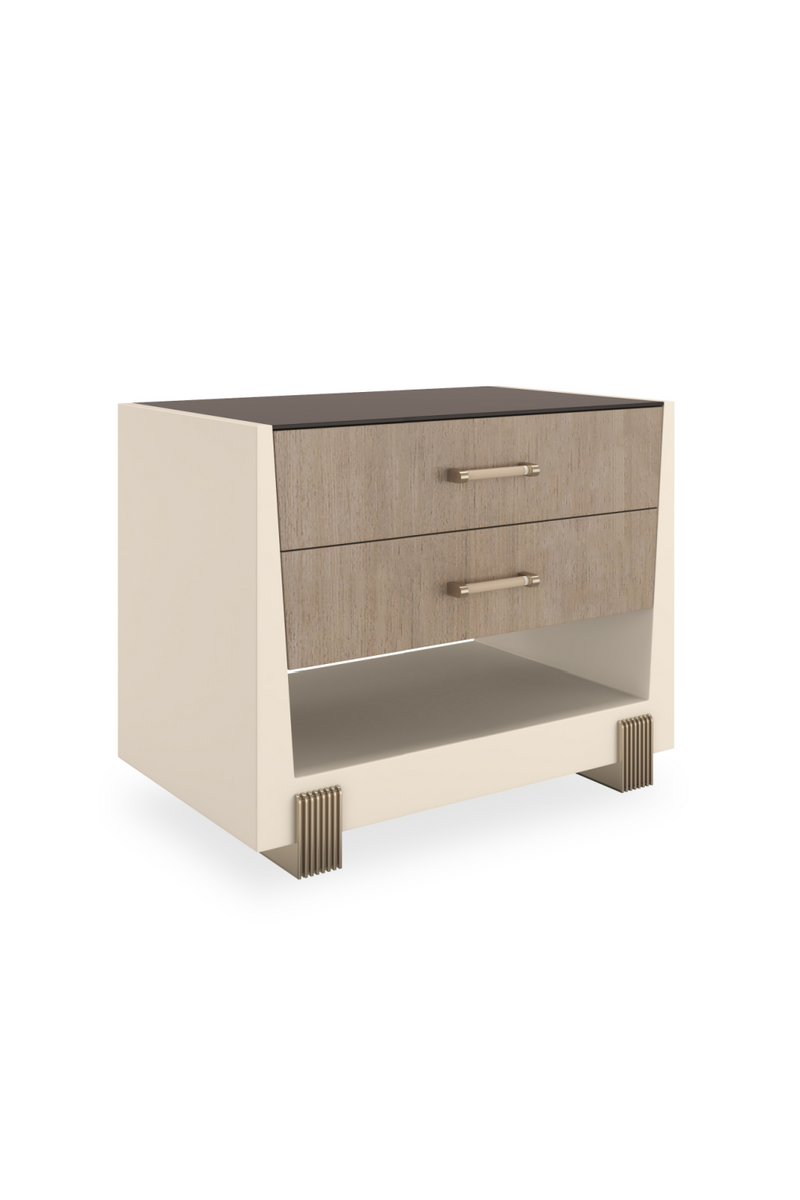 Table de chevet en hêtre à 2 tiroirs | Caracole Counter Balance | OROA.fr