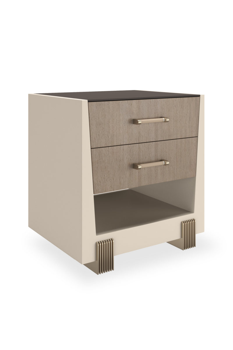 Table de chevet en hêtre à 2 tiroirs | Caracole Counter Balance | OROA.fr