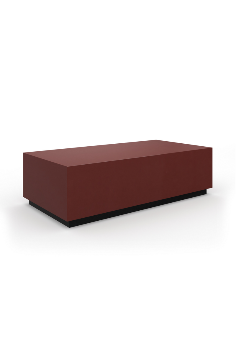 Table basse rectangulaire en laque rouge brillante | Caracole Couture | OROA.fr