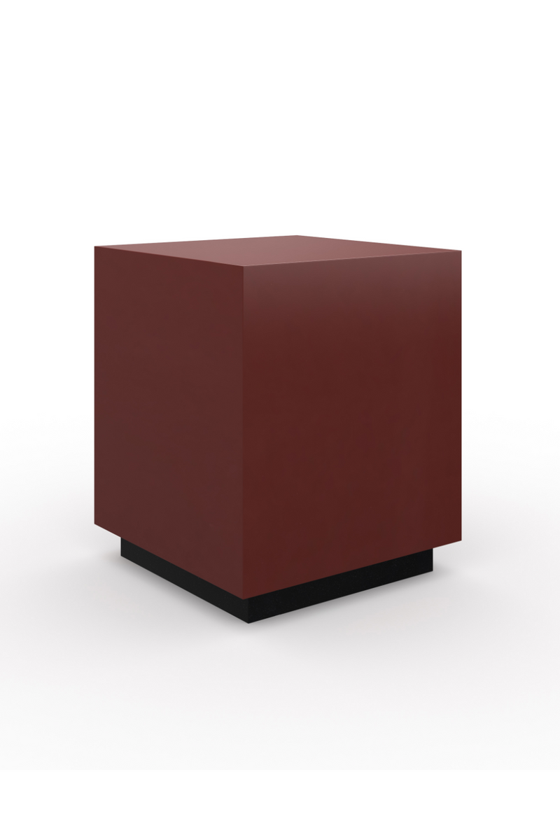 Table d’appoint carrée en laque rouge brillante | Caracole Couture | OROA.fr