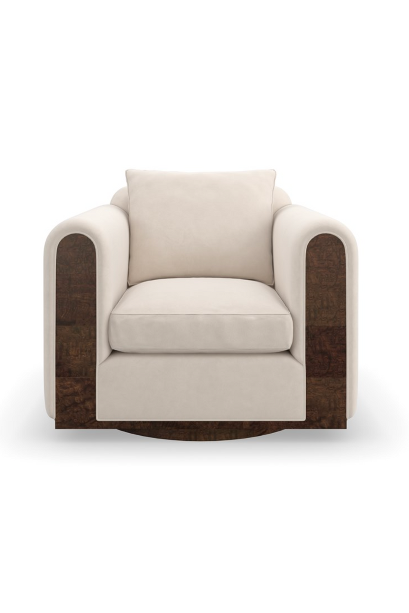 Armchair in ivory fabric | Caracole Remix