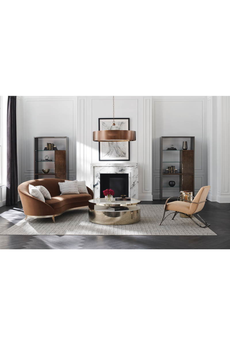 Fauteuil Lounge en Cuir Marron Clair | Caracole Opening Act | OROA.fr