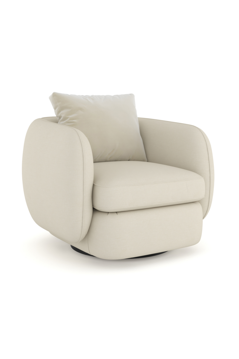 Fauteuil Pivotant en Lin Ivoire | Caracole Lumi | OROA.fr