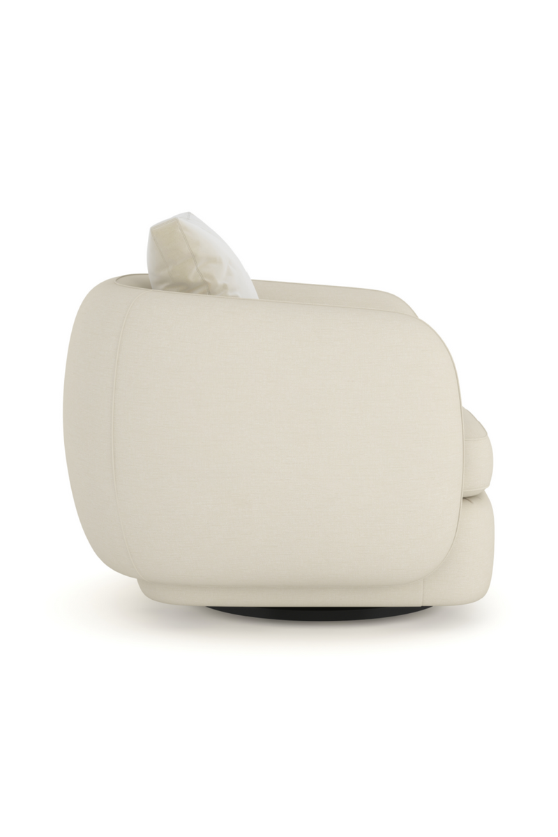 Fauteuil Pivotant en Lin Ivoire | Caracole Lumi | OROA.fr