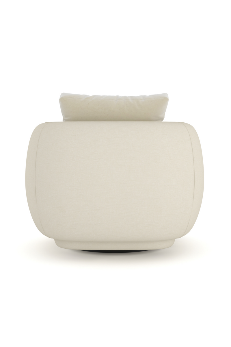 Fauteuil Pivotant en Lin Ivoire | Caracole Lumi | OROA.fr