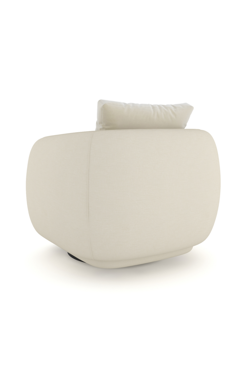 Fauteuil Pivotant en Lin Ivoire | Caracole Lumi | OROA.fr