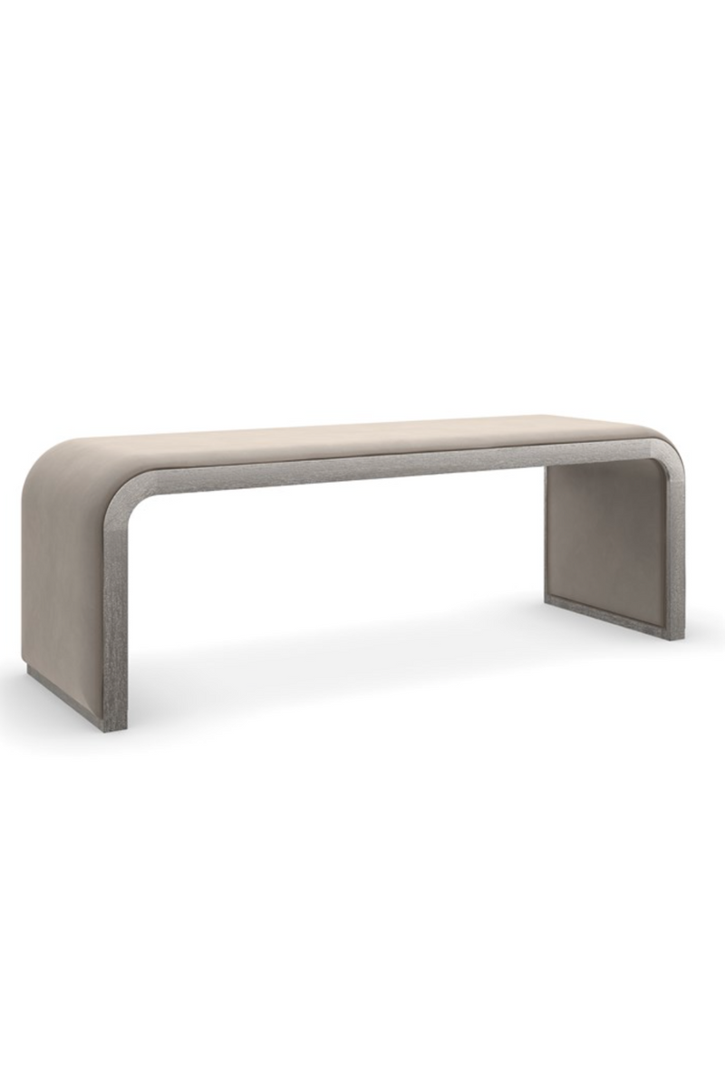 Banc en velours taupe I Caracole Traverse