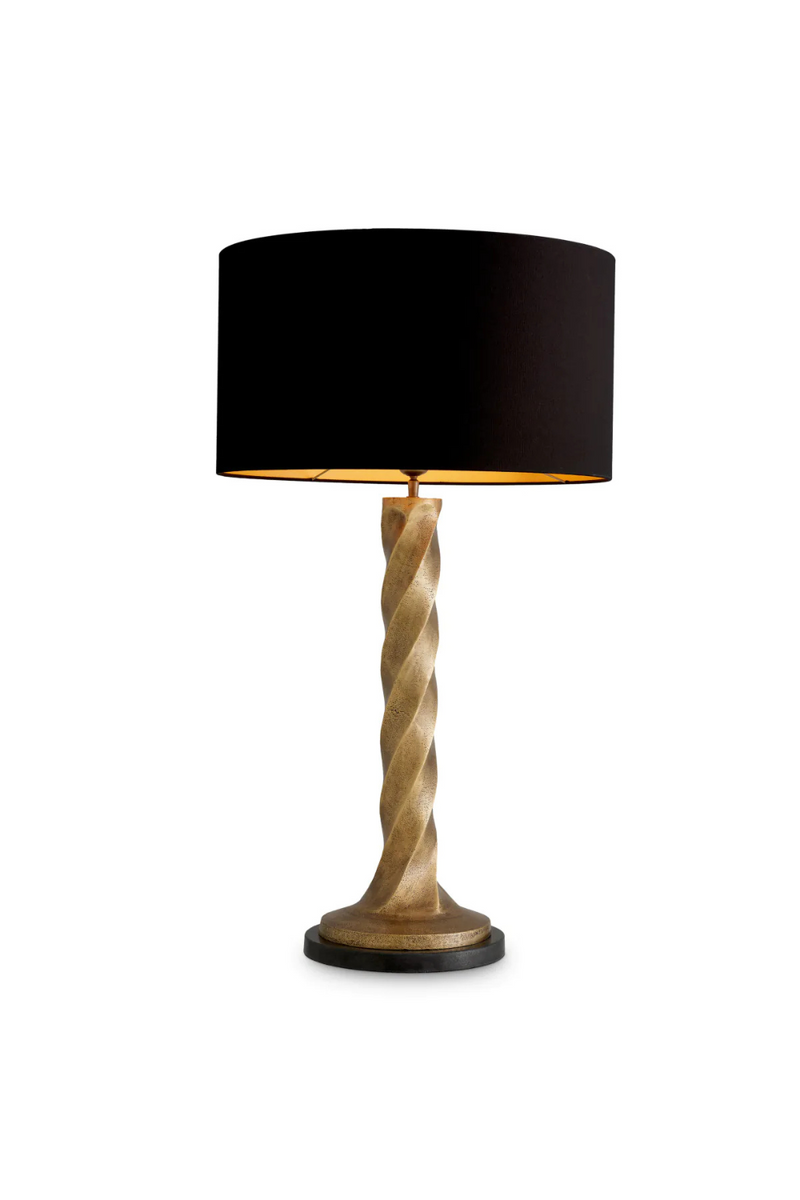 Lampe de table en laiton vieilli et granit noir I Eichholtz Costanza