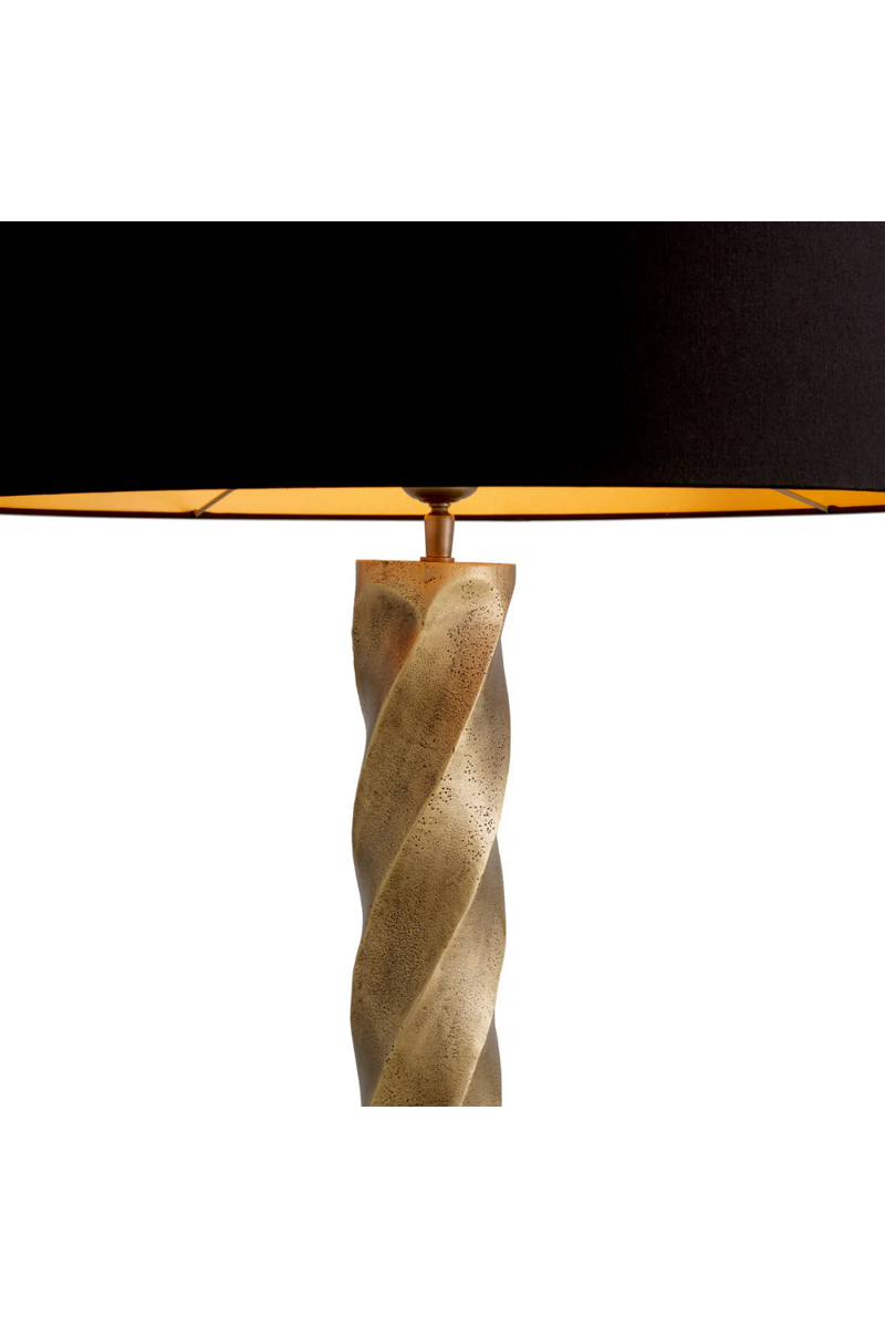 Lampe de table en laiton vieilli et granit noir I Eichholtz Costanza