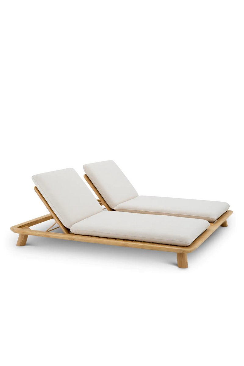 Chaise longue double d'extérieur en teck | Eichholtz Weston