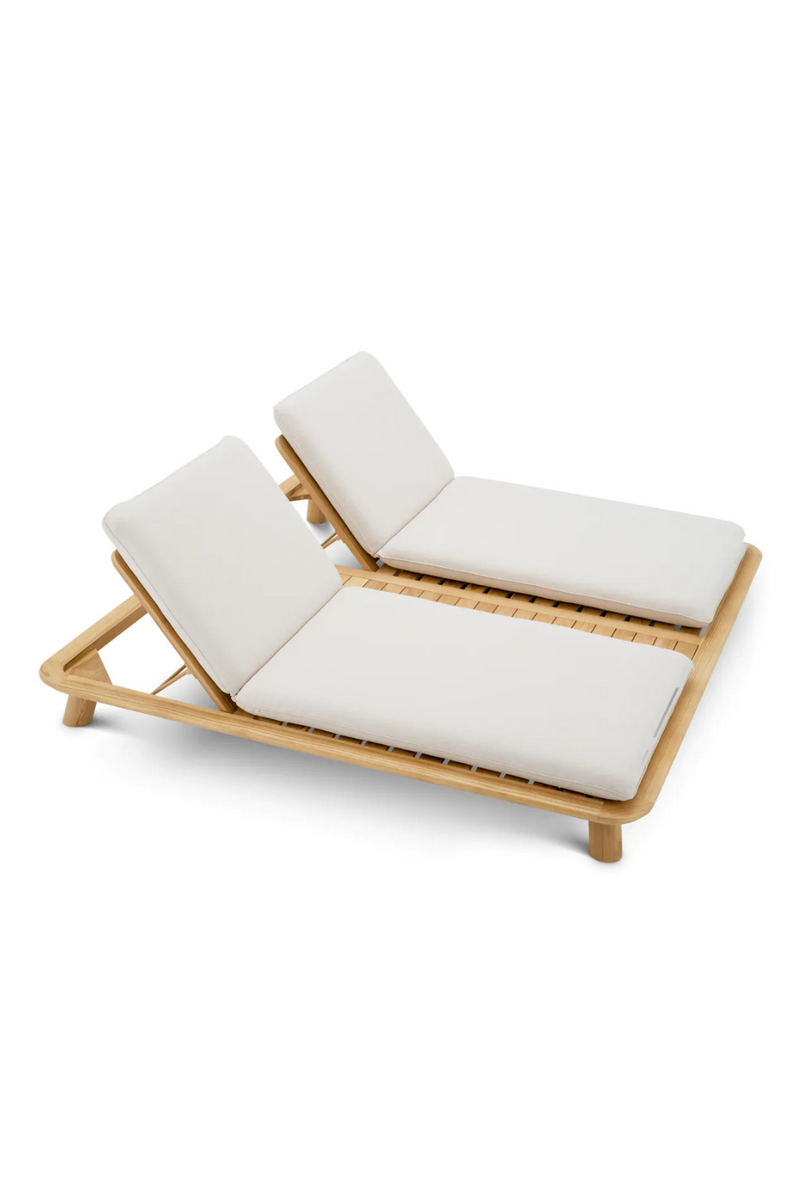 Chaise longue double d'extérieur en teck | Eichholtz Weston