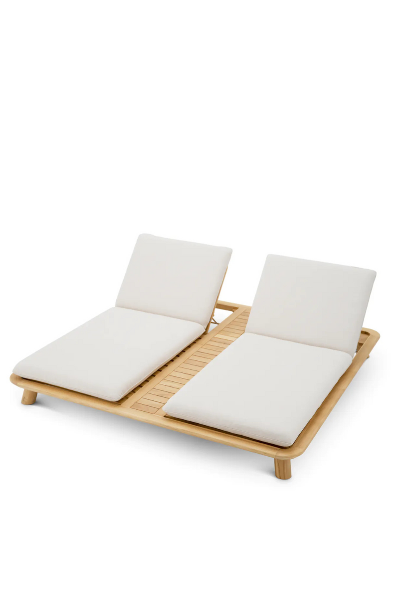 Chaise longue double d'extérieur en teck | Eichholtz Weston