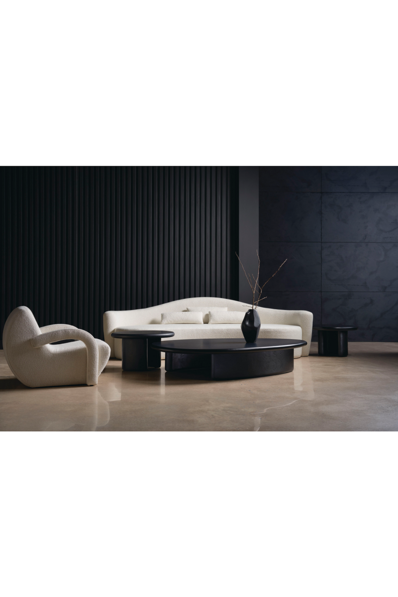 Fauteuil d’appoint en bouclé blanc | Caracole Leo | Oroa.fr