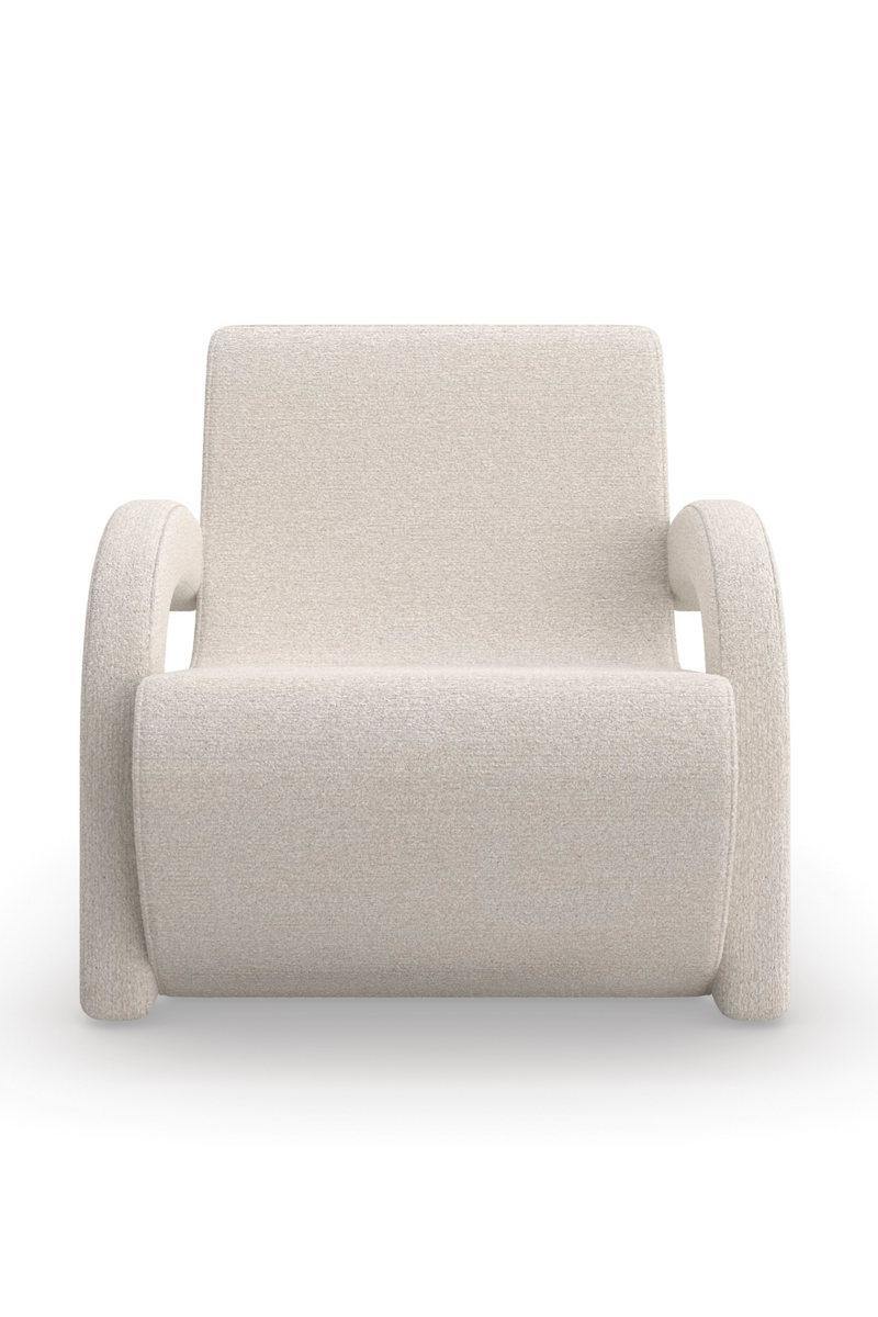Fauteuil d’appoint en bouclé blanc | Caracole Leo | Oroa.fr