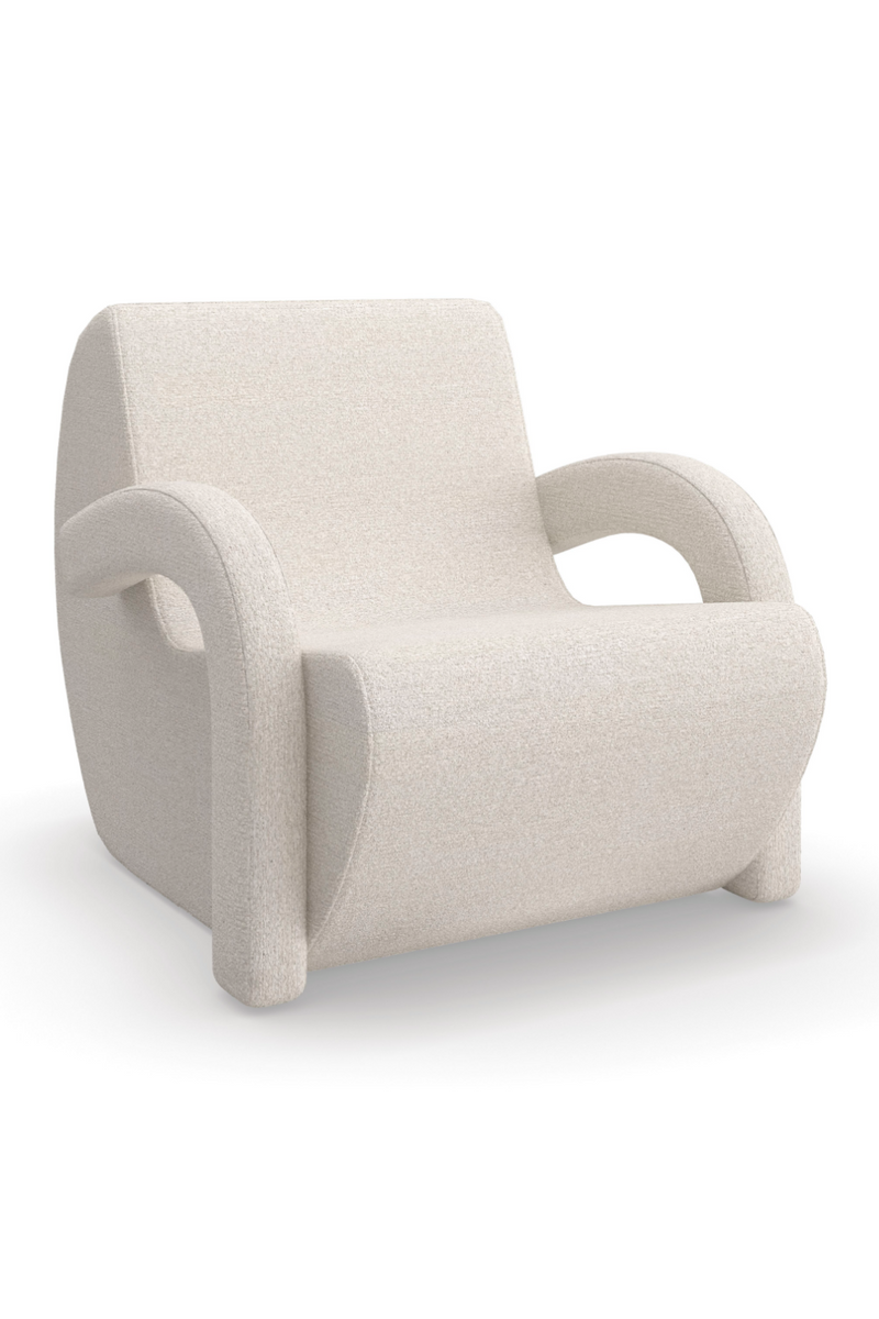 Fauteuil d’appoint en bouclé blanc | Caracole Leo | Oroa.fr
