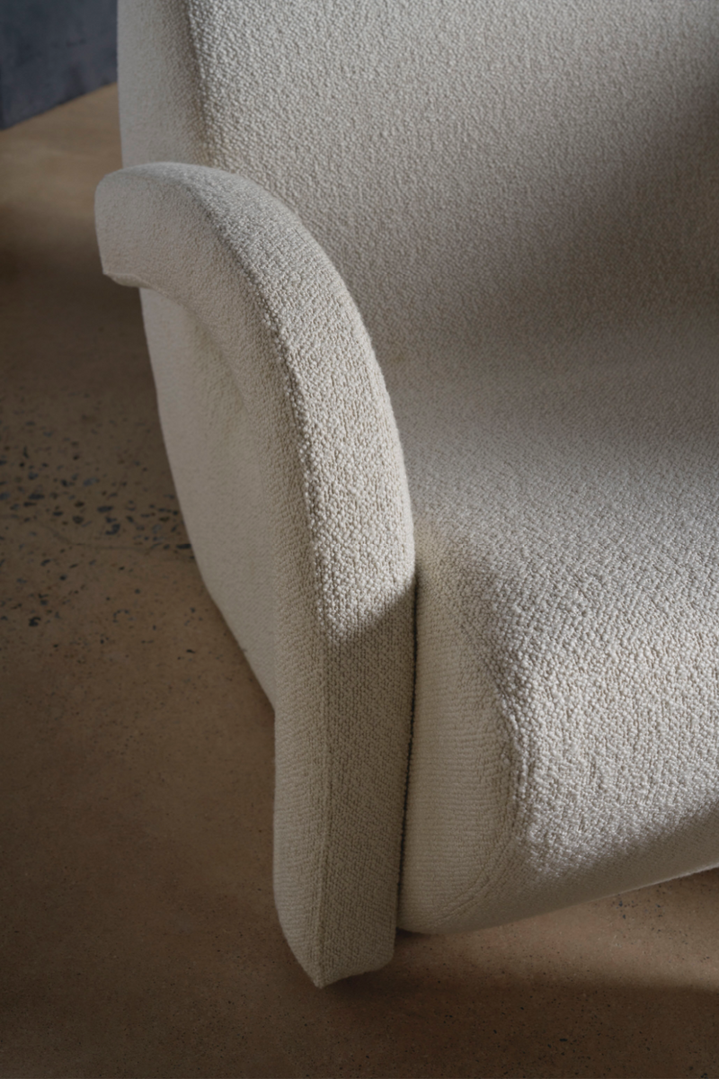 Fauteuil d’appoint en bouclé blanc | Caracole Leo | Oroa.fr