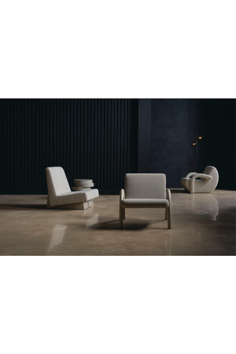 Fauteuil d’appoint en bouclé blanc | Caracole Leo | Oroa.fr