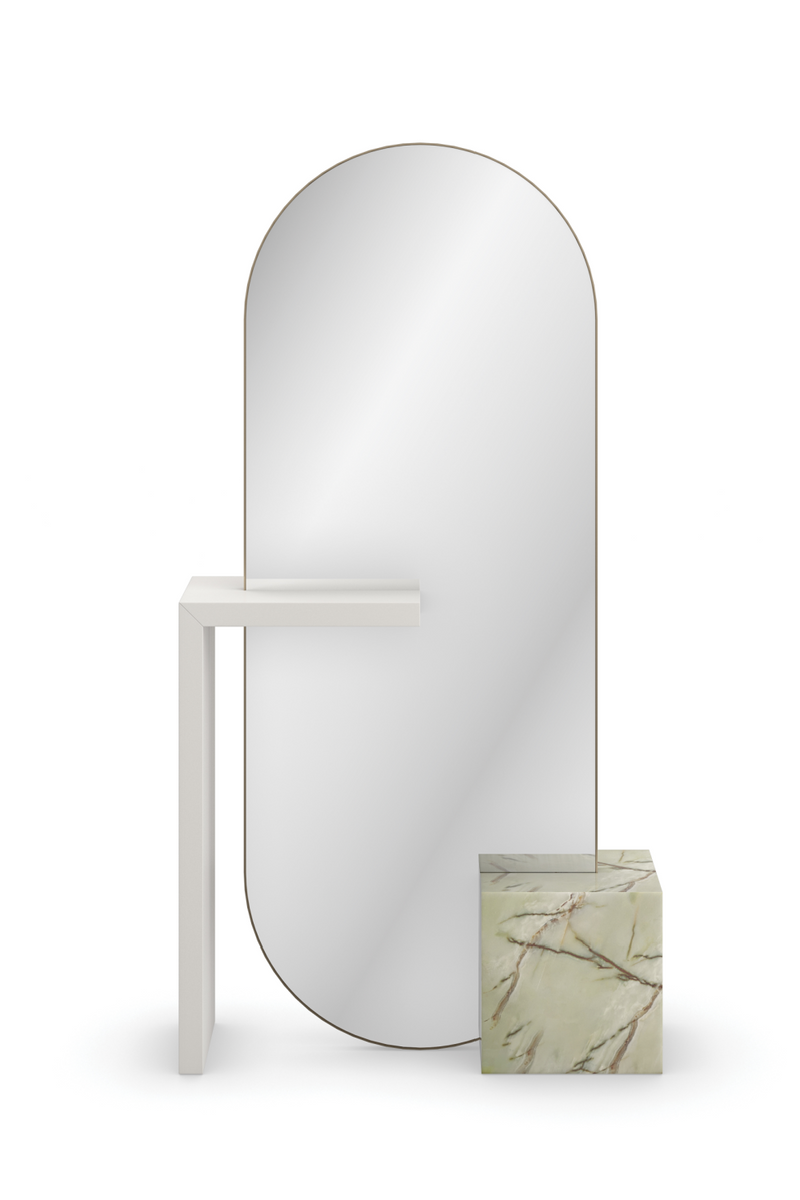 Miroir Sur Pied Métallisé Bronze | Caracole Monaco | OROA.fr