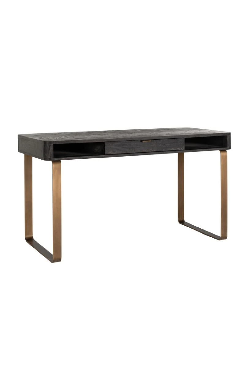 Bureau en chêne et laiton | Richmond Blackbone | Meubleluxe.fr