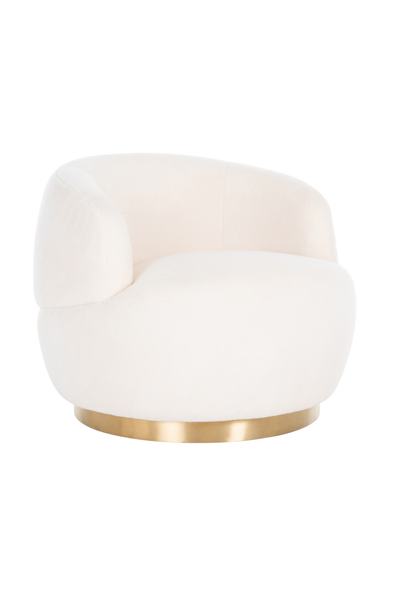 Fauteuil pivotant molletonné blanc | Richmond Teddy | Meubleluxe.fr