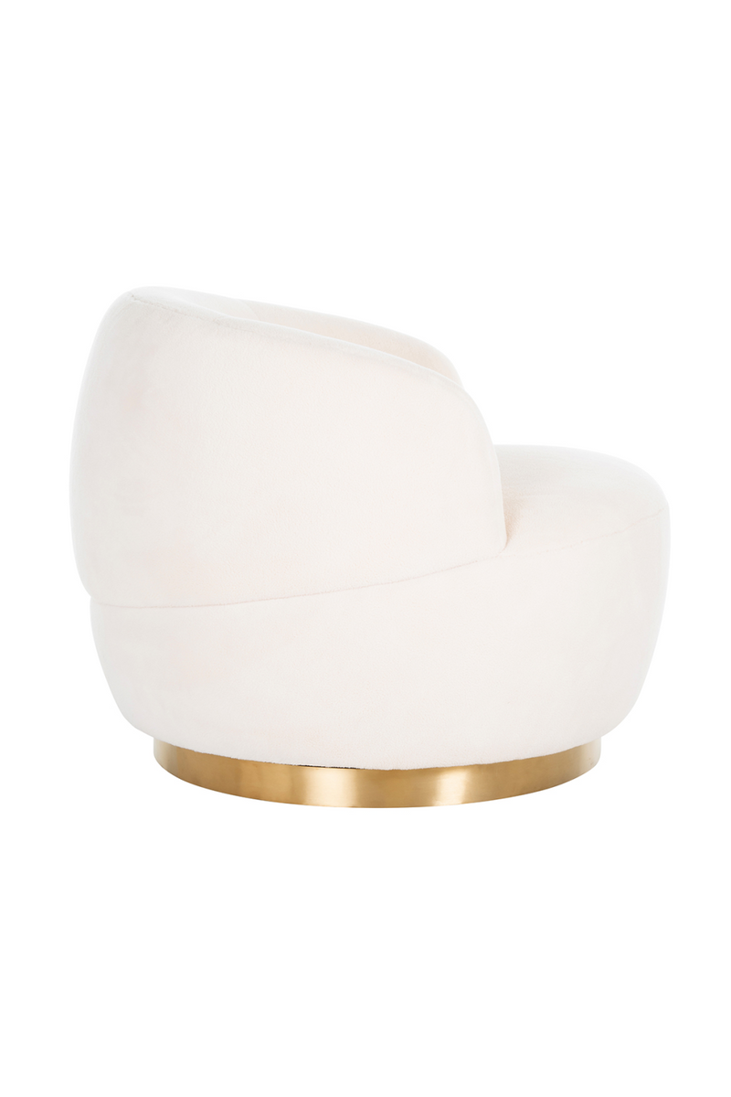 Fauteuil pivotant molletonné blanc | Richmond Teddy | Meubleluxe.fr