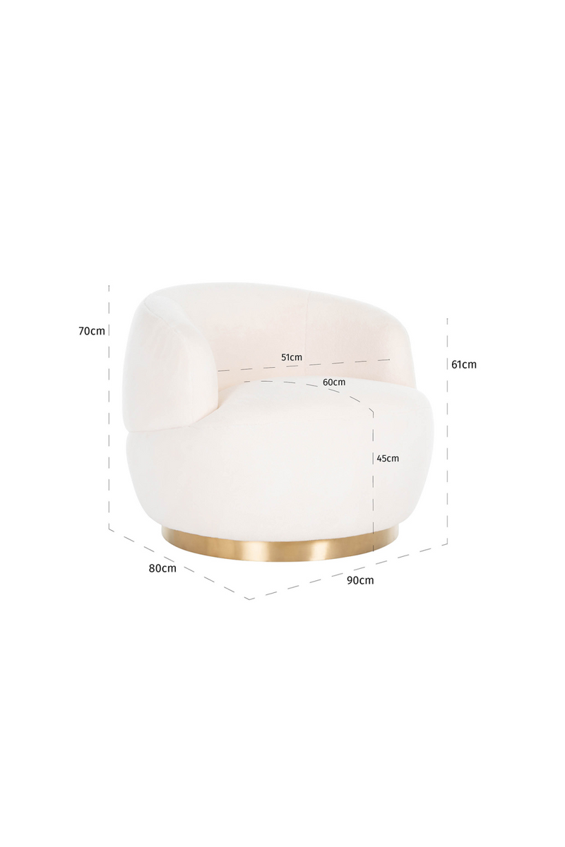 Fauteuil pivotant molletonné blanc | Richmond Teddy | Meubleluxe.fr