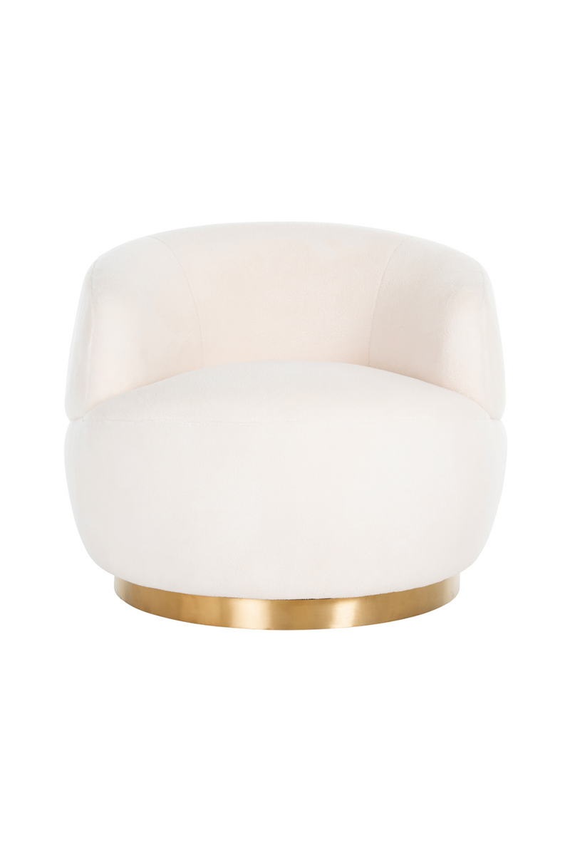 Fauteuil pivotant molletonné blanc | Richmond Teddy | Meubleluxe.fr