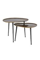 Table d'appoint gigogne en métal doré (lot de 2) | Richmond Louve | Meubleluxe.fr